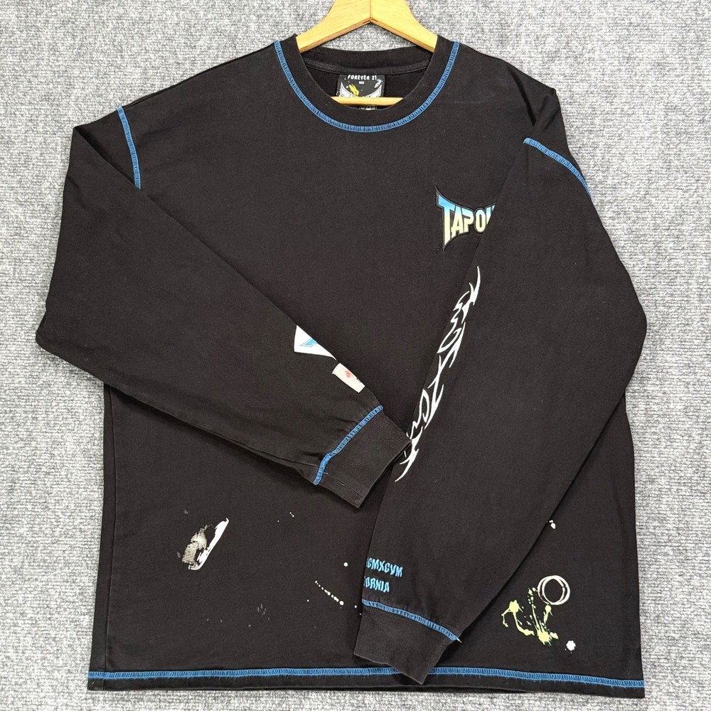 Tapout x Forever 21 Men's Large Black Long Sleeve MMA Graphic Shirt 2022